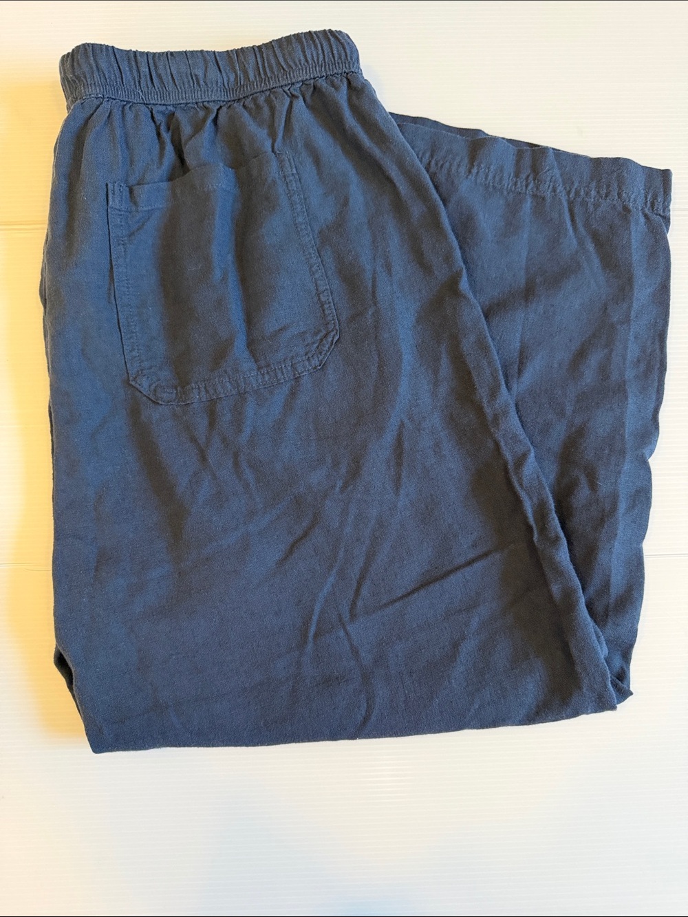 Splendid Angie Navy Blue Drawstring Linen Pants - Picture 5 of 6
